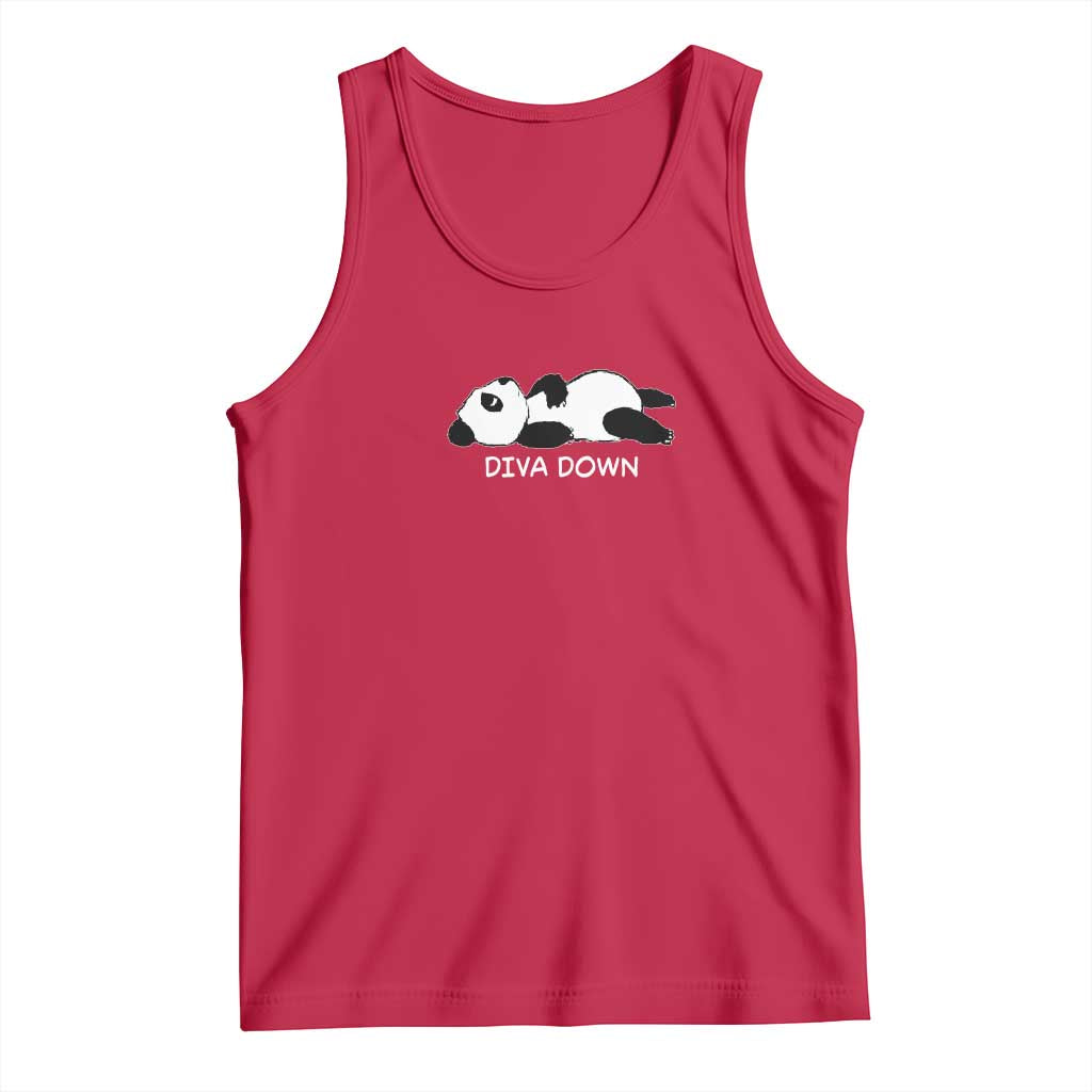 Diva Down Tank Top Funny Lazy Panda Meme