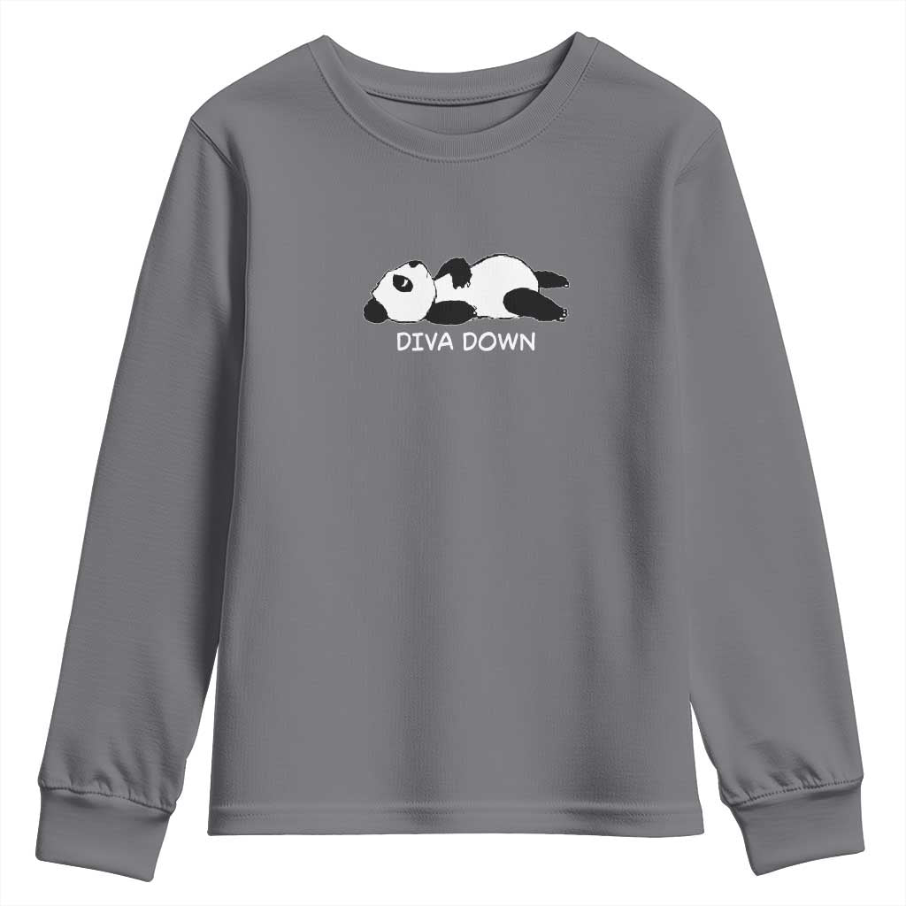 Diva Down Youth Sweatshirt Funny Lazy Panda Meme