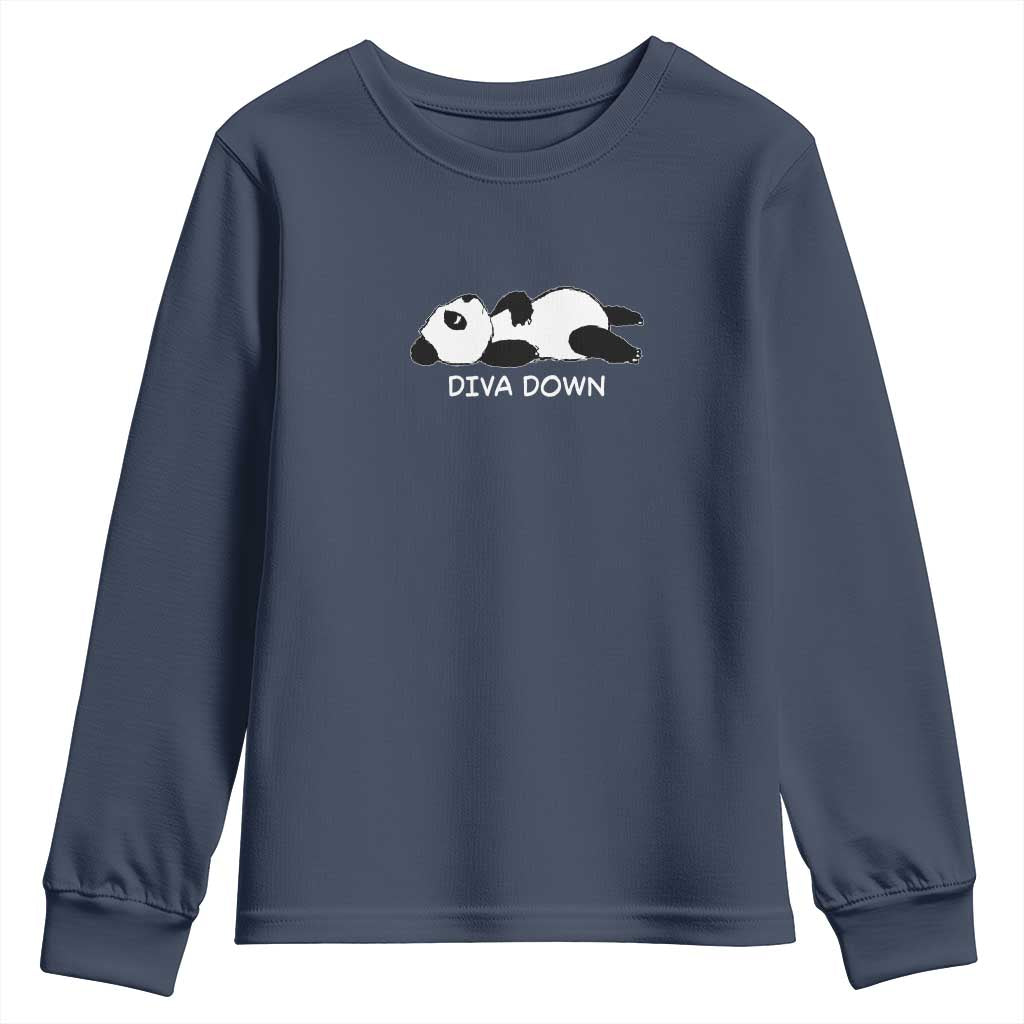 Diva Down Youth Sweatshirt Funny Lazy Panda Meme