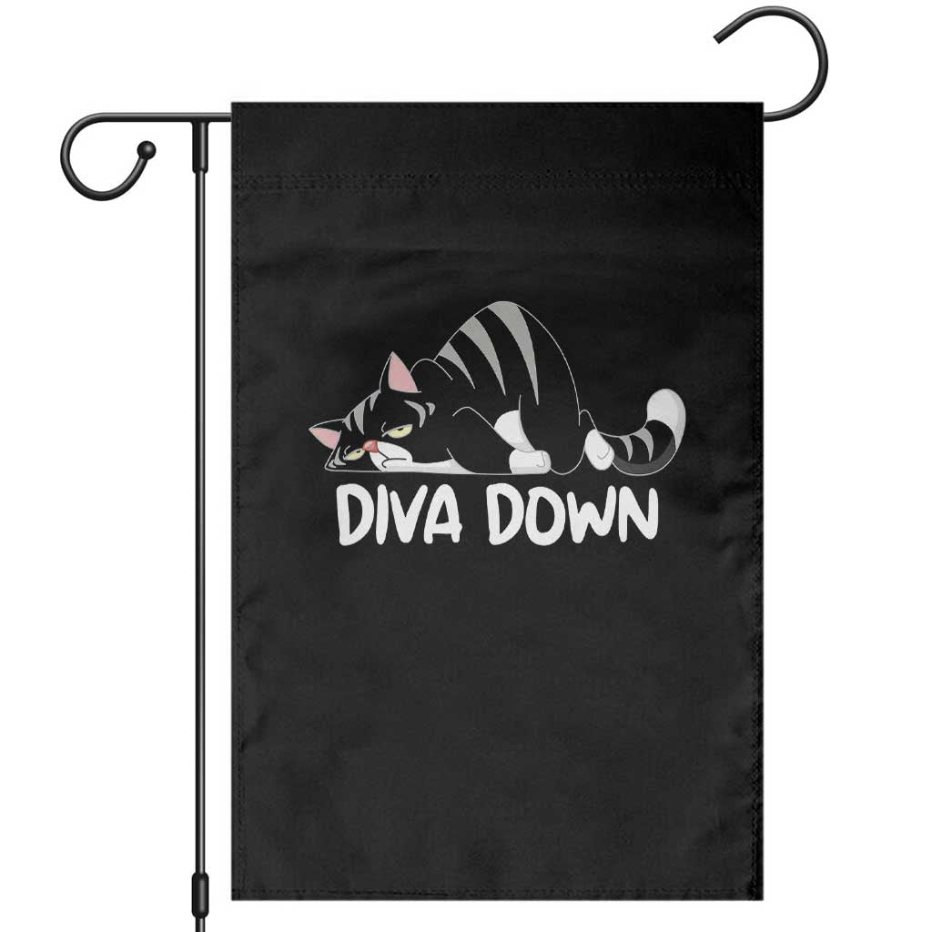 Diva Down Garden Flag Funny Sarcastic Cat Meme