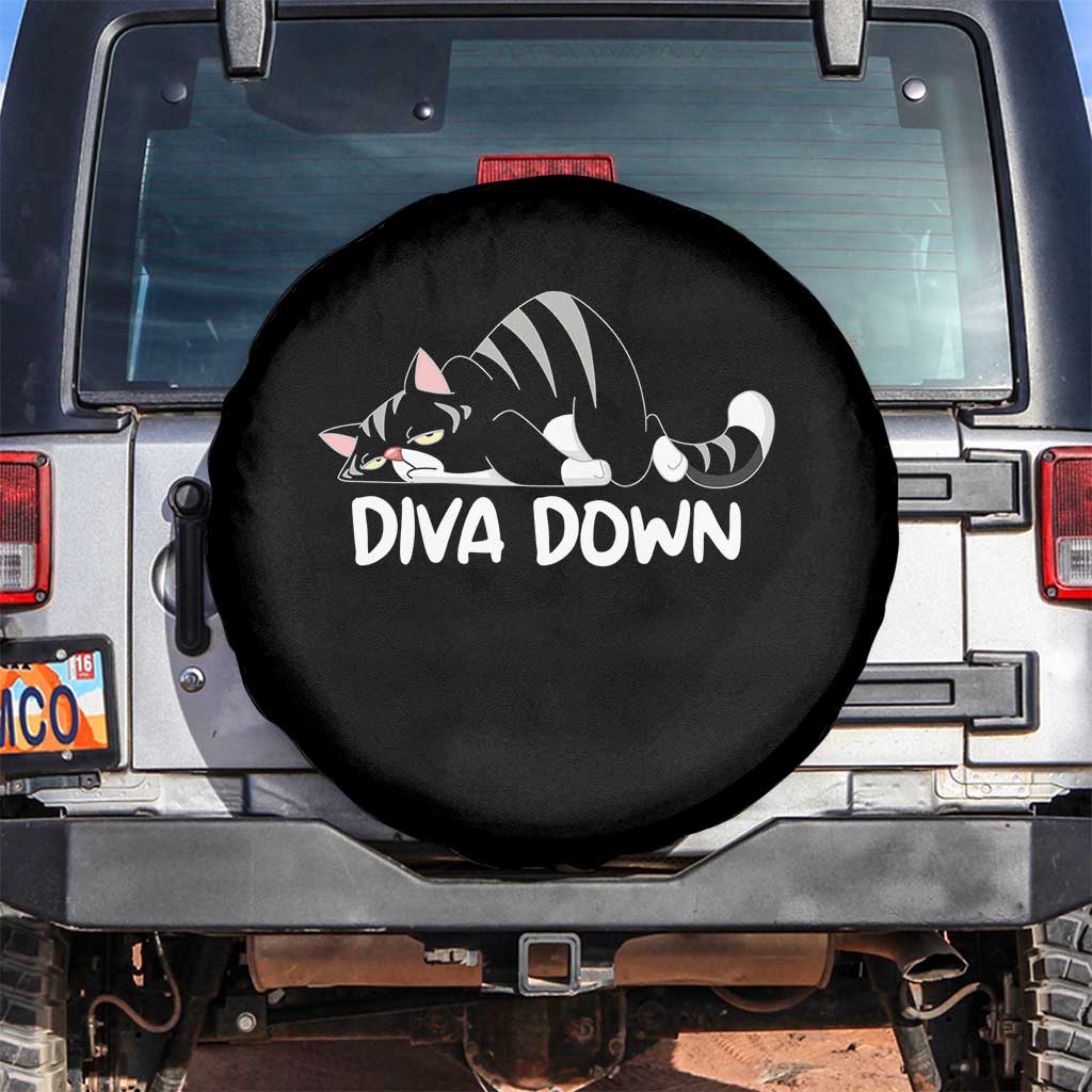 Diva Down Spare Tire Cover Funny Sarcastic Cat Meme