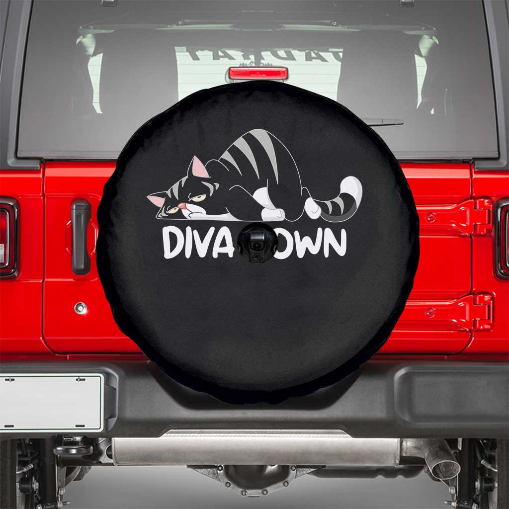 Diva Down Spare Tire Cover Funny Sarcastic Cat Meme