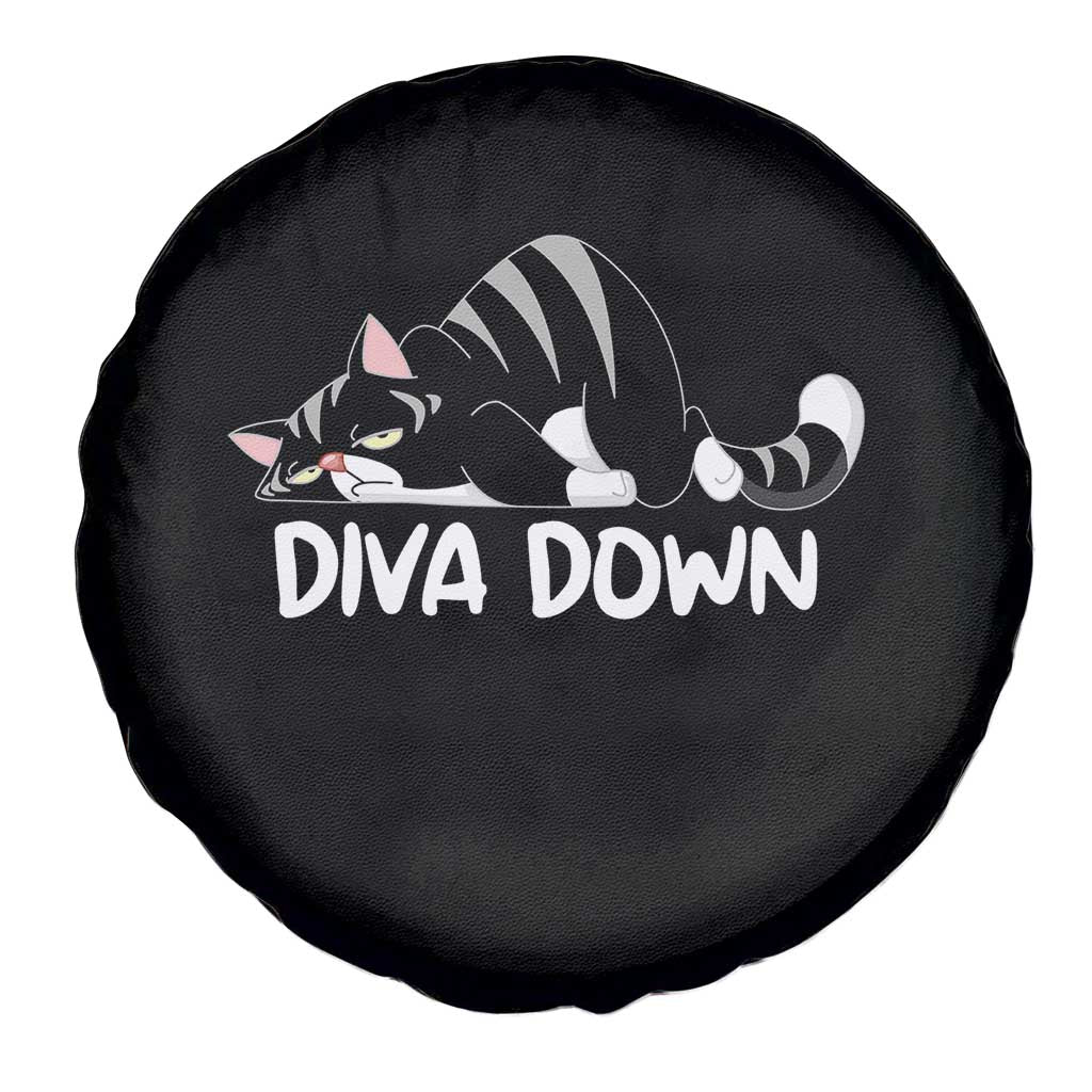 Diva Down Spare Tire Cover Funny Sarcastic Cat Meme