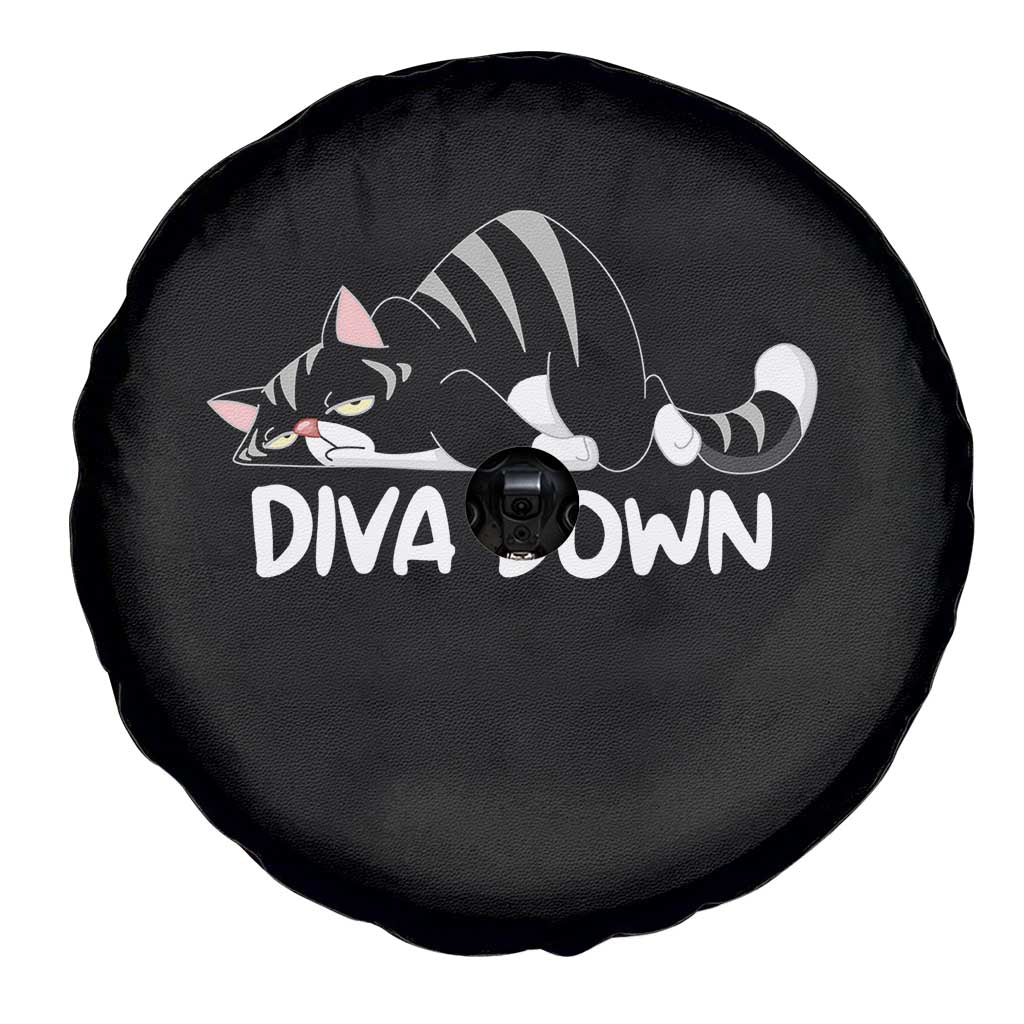 Diva Down Spare Tire Cover Funny Sarcastic Cat Meme