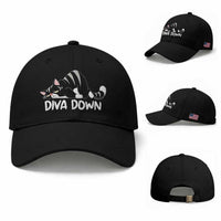 Diva Down Baseball Cap Funny Sarcastic Cat Meme