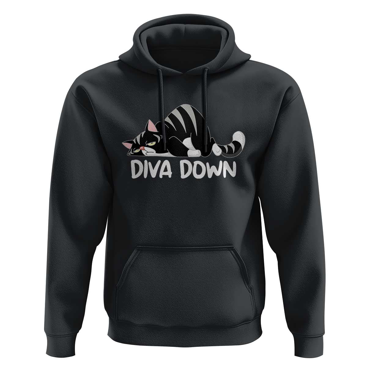 Diva Down Hoodie Funny Sarcastic Cat Meme