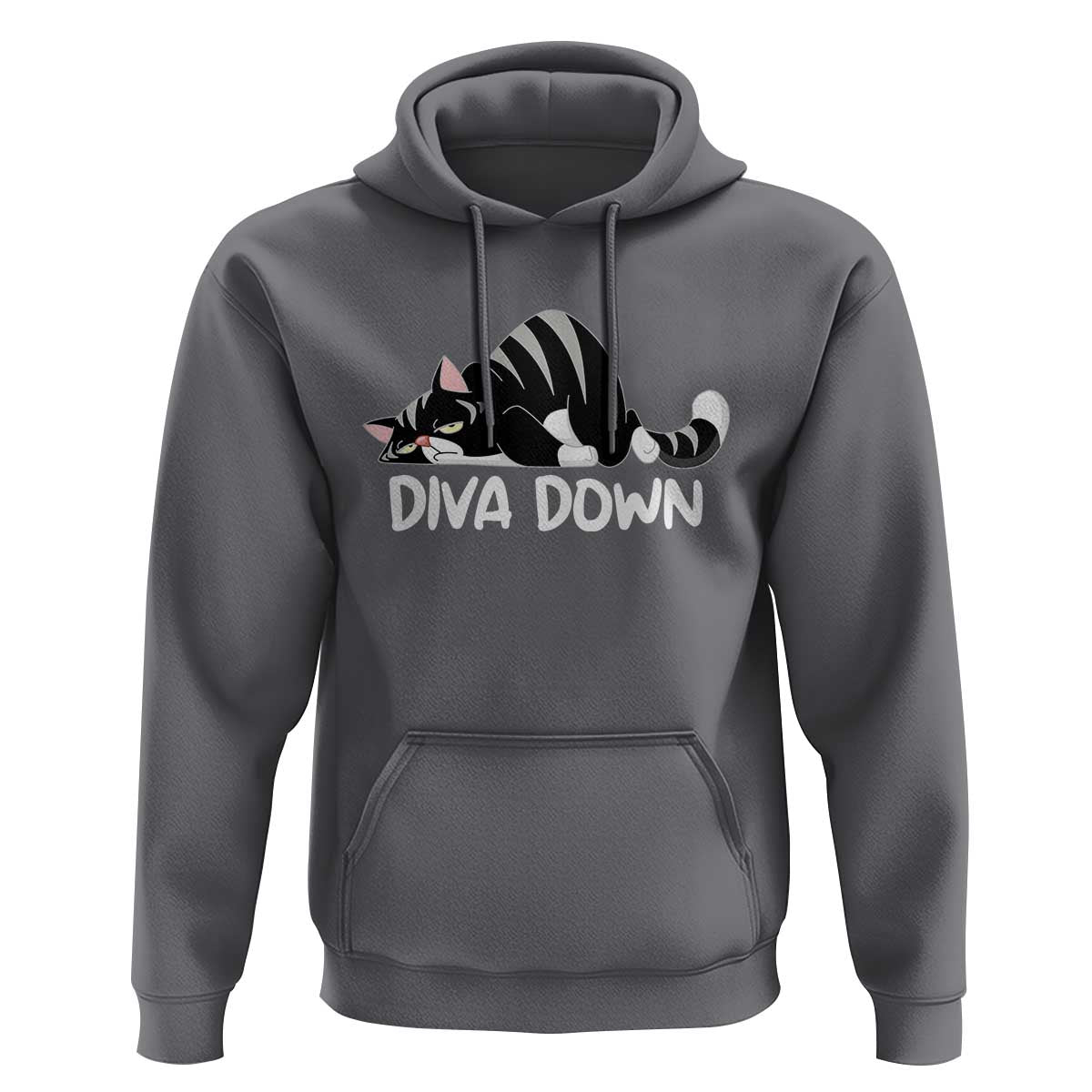 Diva Down Hoodie Funny Sarcastic Cat Meme