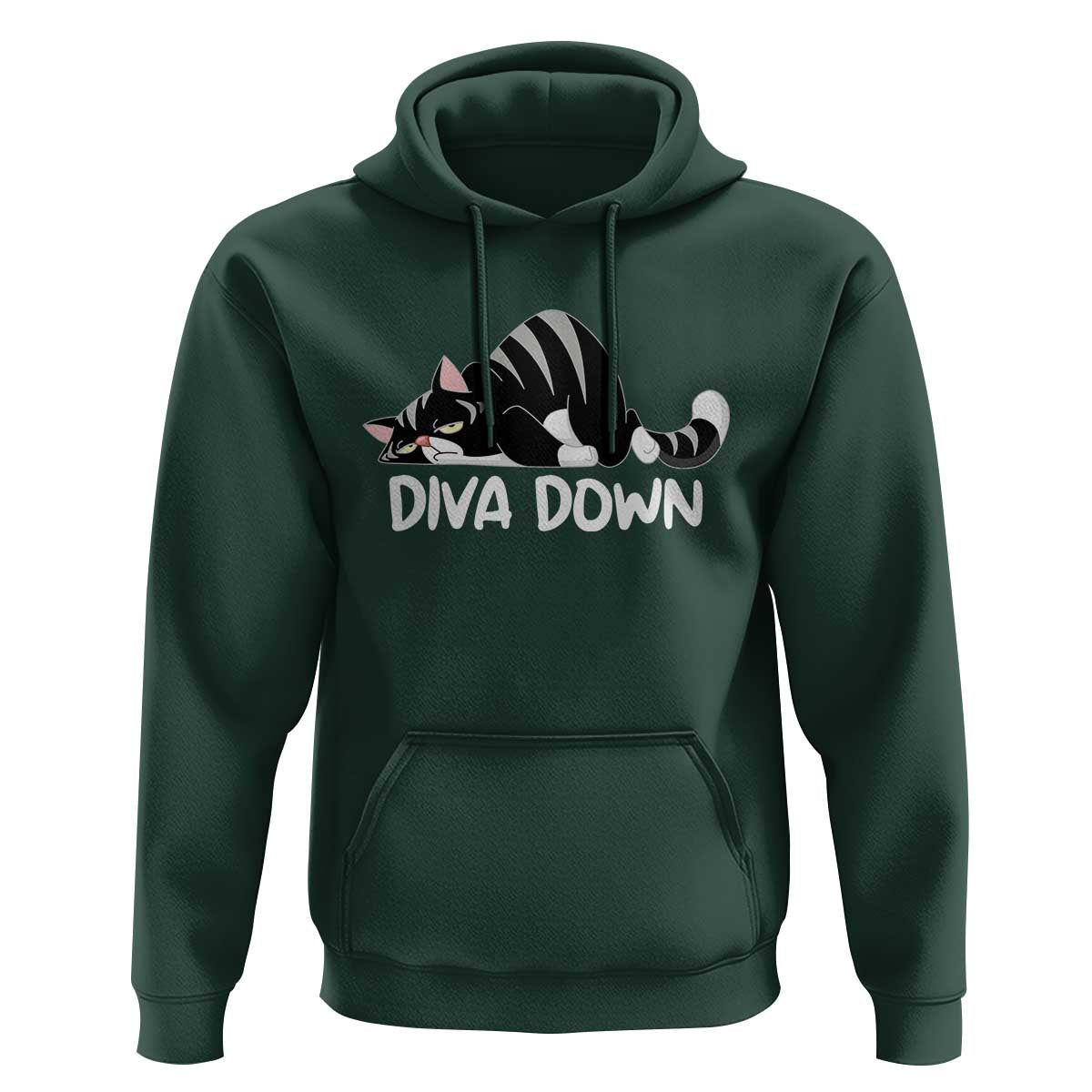 Diva Down Hoodie Funny Sarcastic Cat Meme