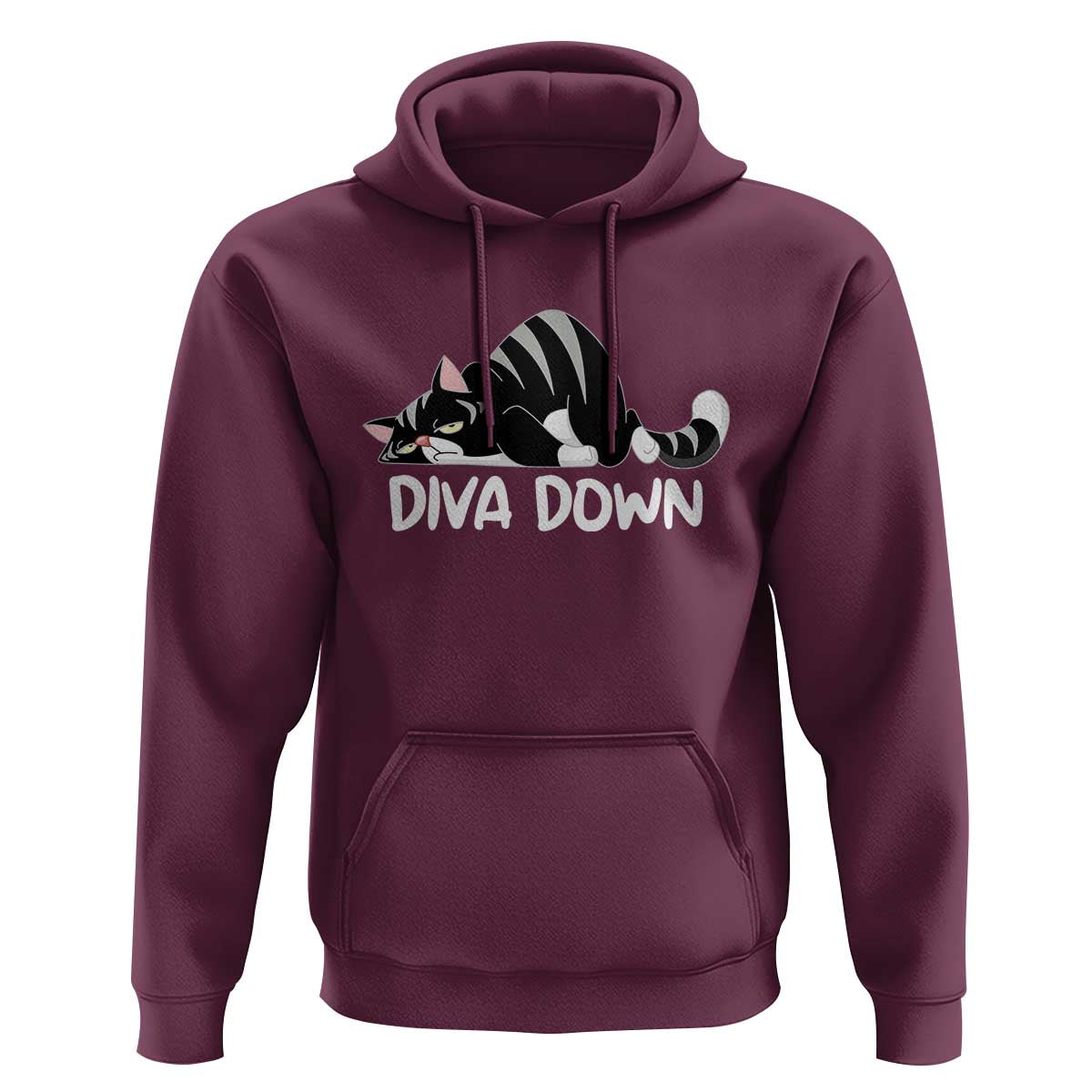 Diva Down Hoodie Funny Sarcastic Cat Meme