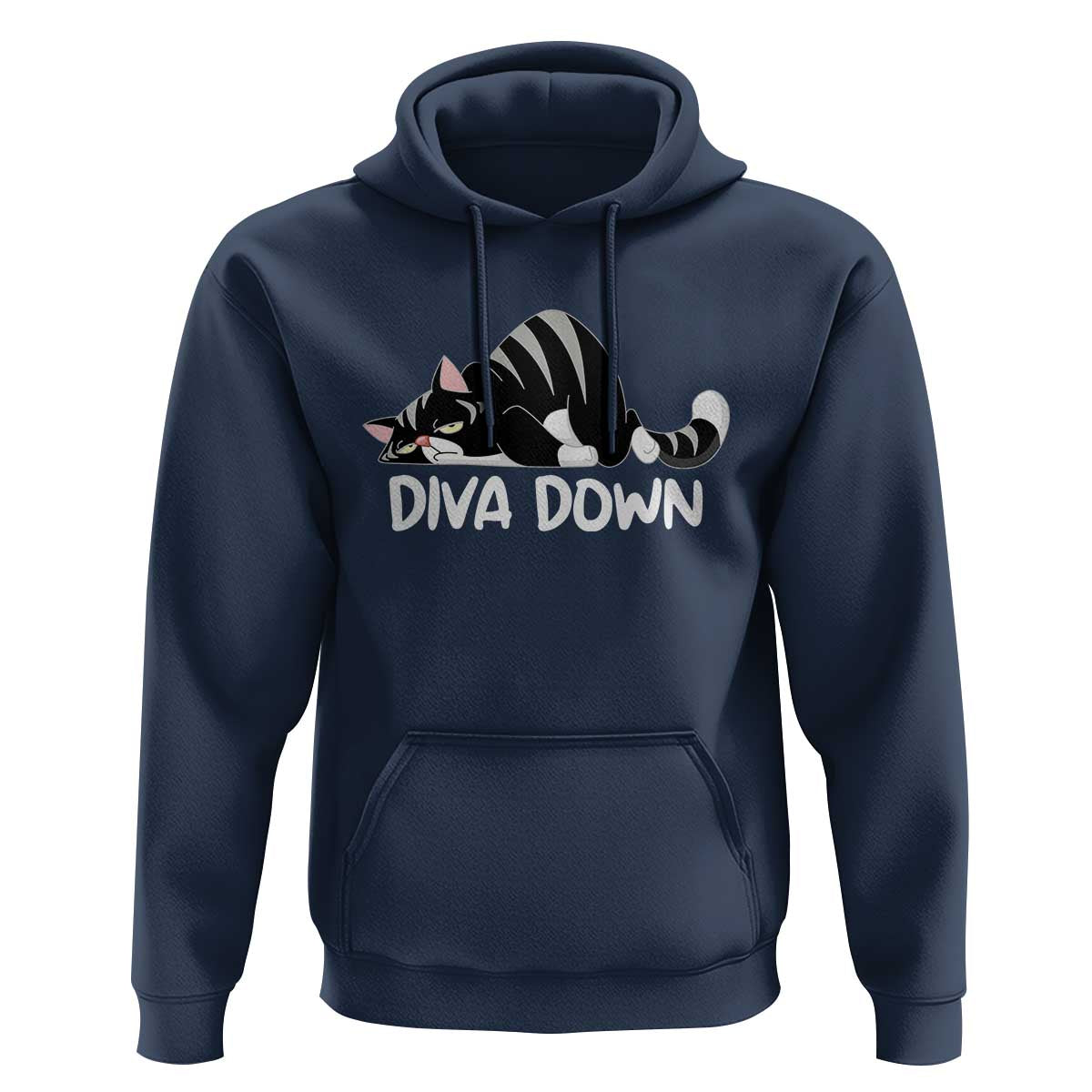 Diva Down Hoodie Funny Sarcastic Cat Meme