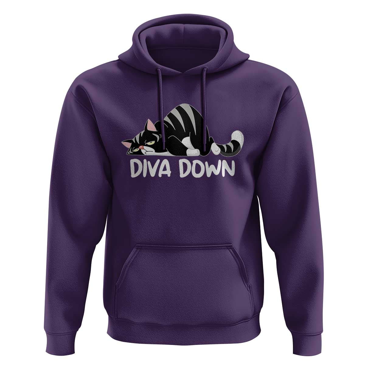 Diva Down Hoodie Funny Sarcastic Cat Meme