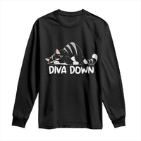 Diva Down Long Sleeve Shirt Funny Sarcastic Cat Meme