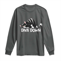 Diva Down Long Sleeve Shirt Funny Sarcastic Cat Meme