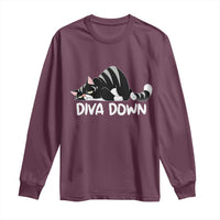 Diva Down Long Sleeve Shirt Funny Sarcastic Cat Meme