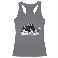 Diva Down Racerback Tank Top Funny Sarcastic Cat Meme