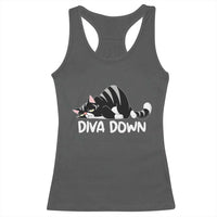 Diva Down Racerback Tank Top Funny Sarcastic Cat Meme