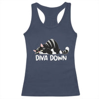 Diva Down Racerback Tank Top Funny Sarcastic Cat Meme