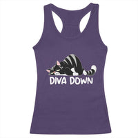 Diva Down Racerback Tank Top Funny Sarcastic Cat Meme