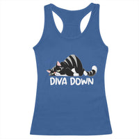 Diva Down Racerback Tank Top Funny Sarcastic Cat Meme