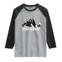 Diva Down Raglan Shirt Funny Sarcastic Cat Meme