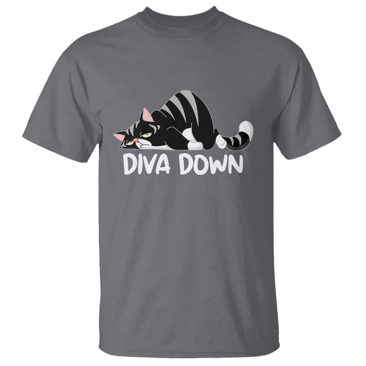 Diva Down T Shirt Funny Sarcastic Cat Meme