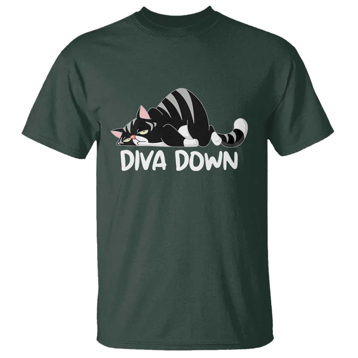 Diva Down T Shirt Funny Sarcastic Cat Meme