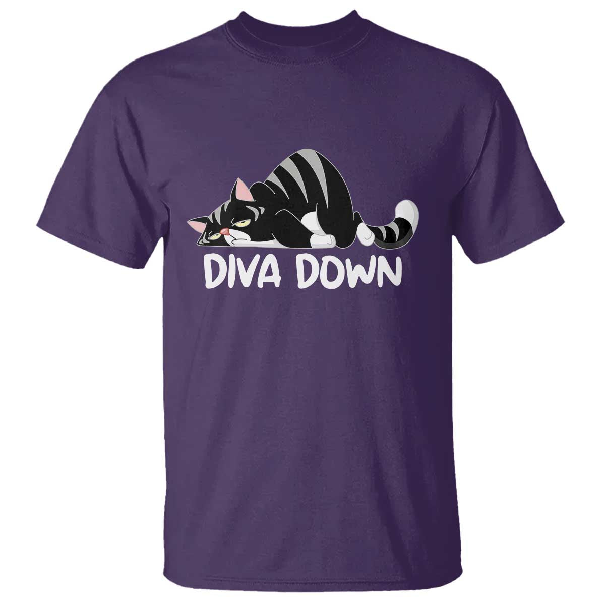Diva Down T Shirt Funny Sarcastic Cat Meme