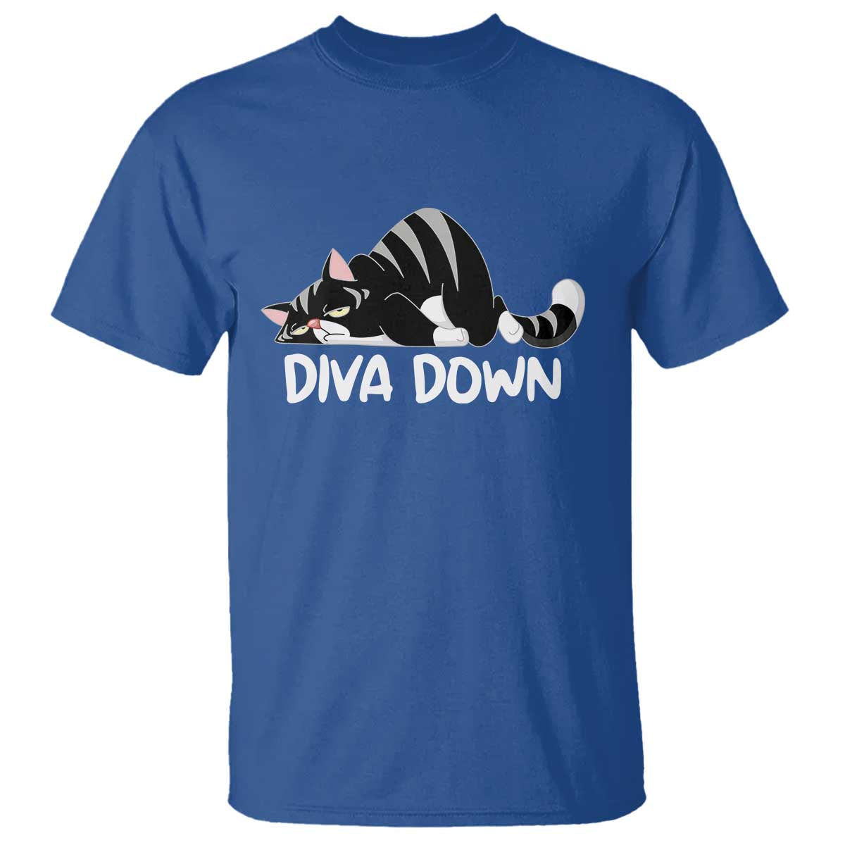 Diva Down T Shirt Funny Sarcastic Cat Meme
