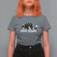 Diva Down T Shirt For Women Funny Sarcastic Cat Meme