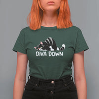 Diva Down T Shirt For Women Funny Sarcastic Cat Meme
