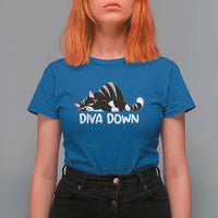 Diva Down T Shirt For Women Funny Sarcastic Cat Meme