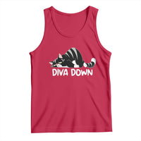 Diva Down Tank Top Funny Sarcastic Cat Meme