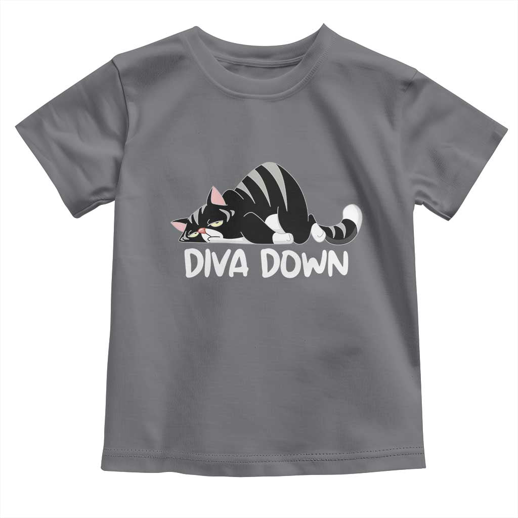 Diva Down Toddler T Shirt Funny Sarcastic Cat Meme