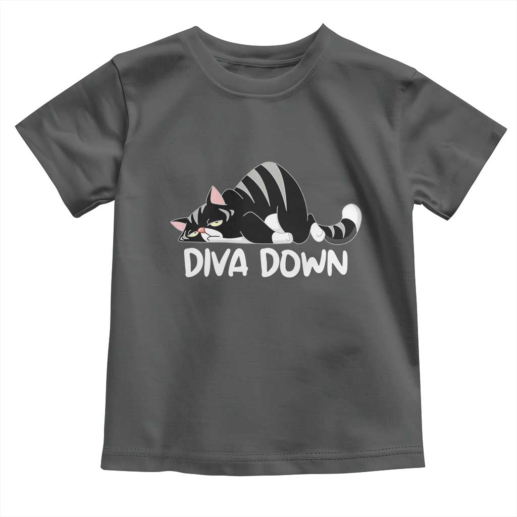Diva Down Toddler T Shirt Funny Sarcastic Cat Meme