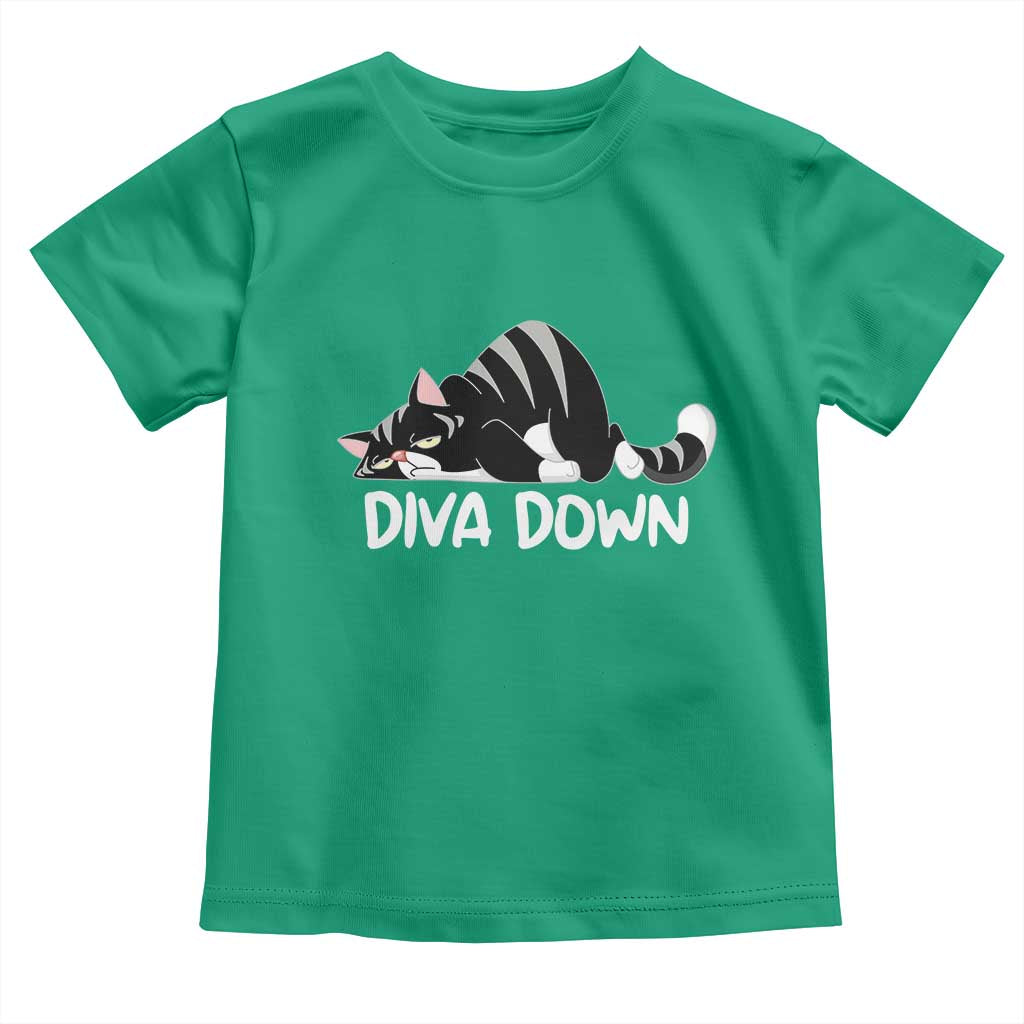 Diva Down Toddler T Shirt Funny Sarcastic Cat Meme