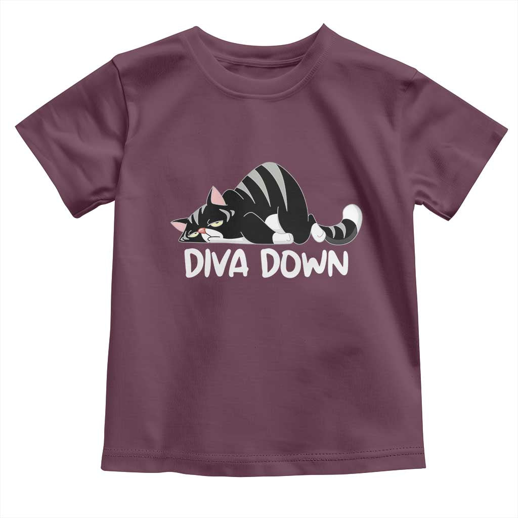 Diva Down Toddler T Shirt Funny Sarcastic Cat Meme