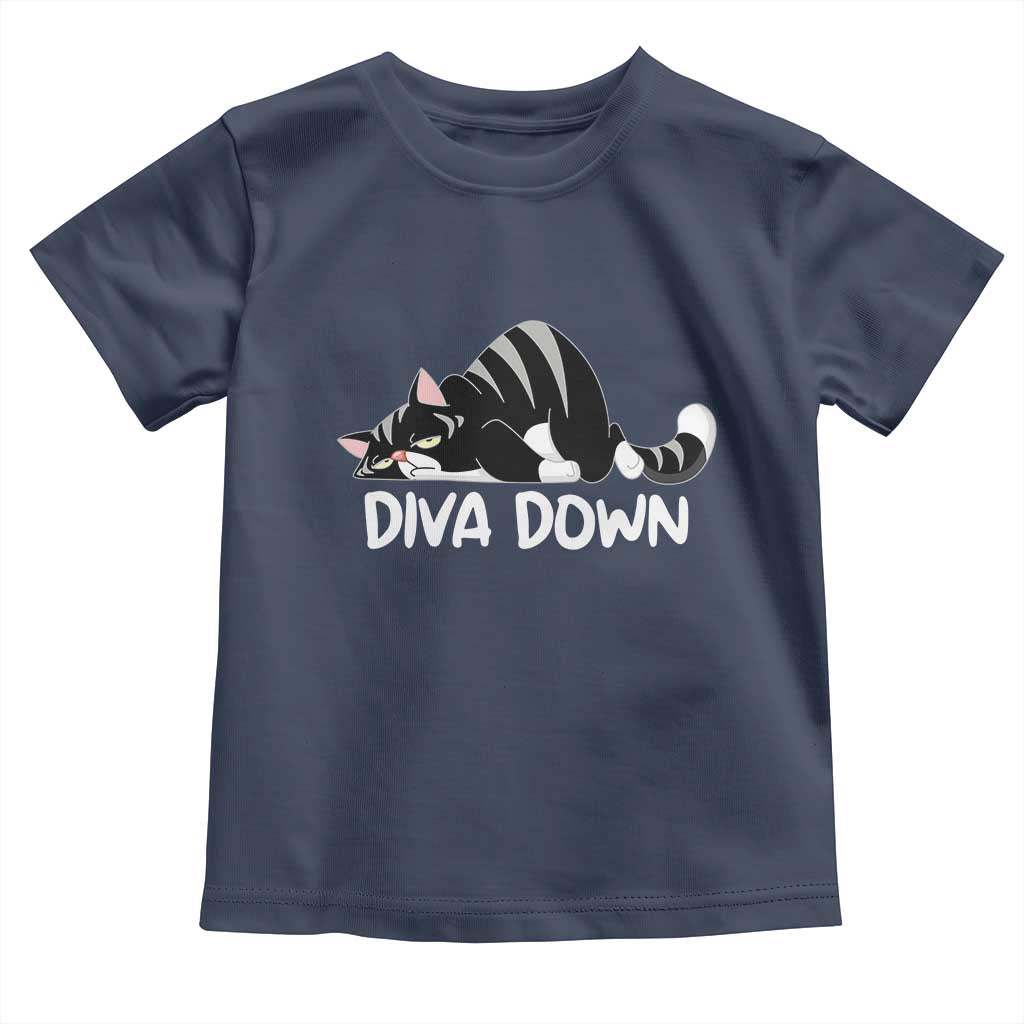 Diva Down Toddler T Shirt Funny Sarcastic Cat Meme