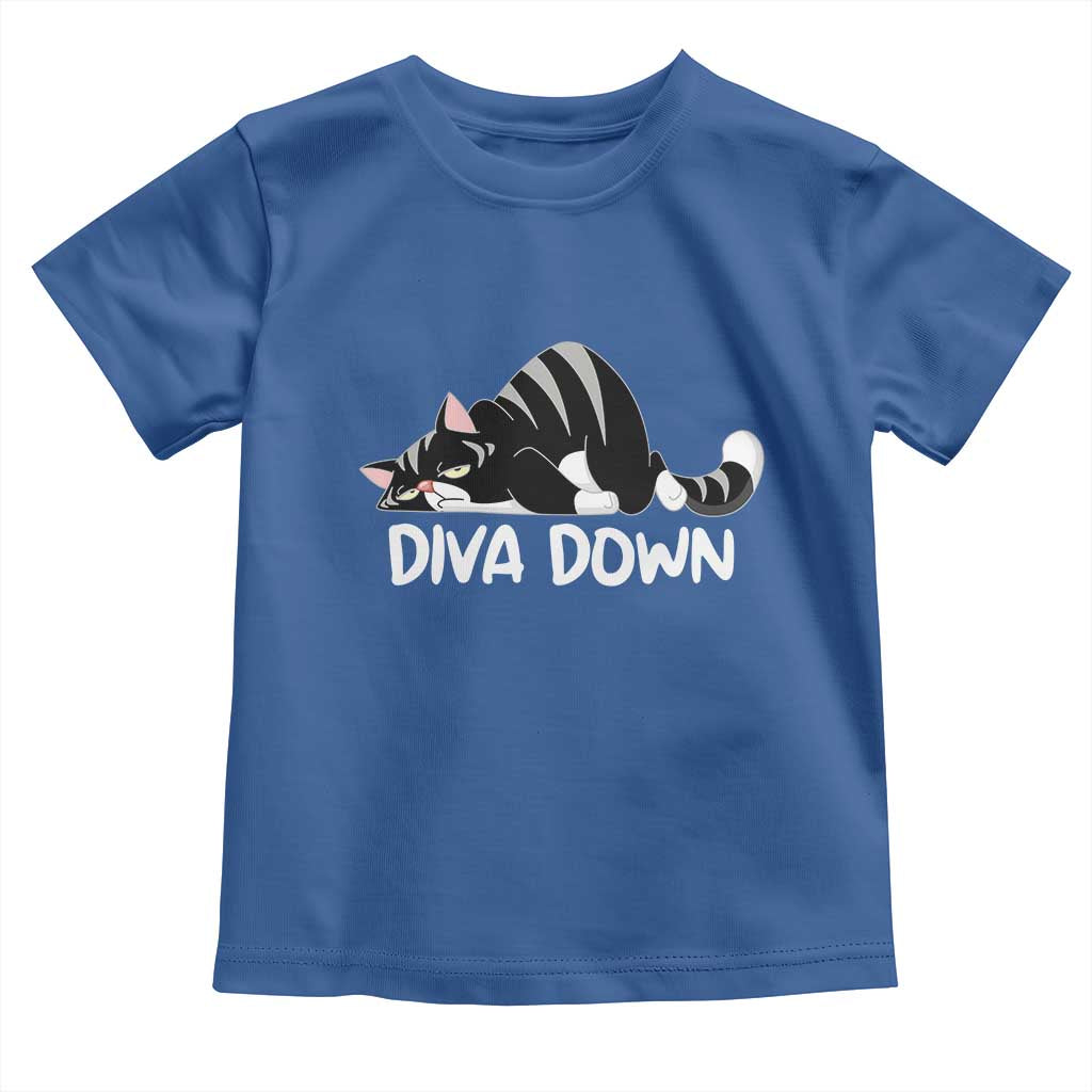 Diva Down Toddler T Shirt Funny Sarcastic Cat Meme