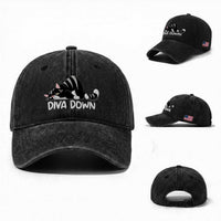 Diva Down Washed Cotton Baseball Cap Funny Sarcastic Cat Meme