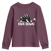 Diva Down Youth Sweatshirt Funny Sarcastic Cat Meme