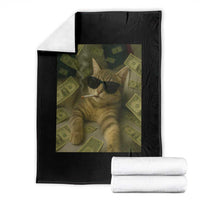 Funny Smoking Cat Selfie Meme Throw Blanket Gen Z Joke - Wonder Print Shop
