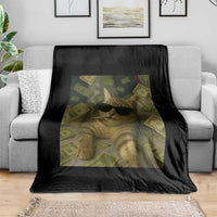 Funny Smoking Cat Selfie Meme Throw Blanket Gen Z Joke - Wonder Print Shop