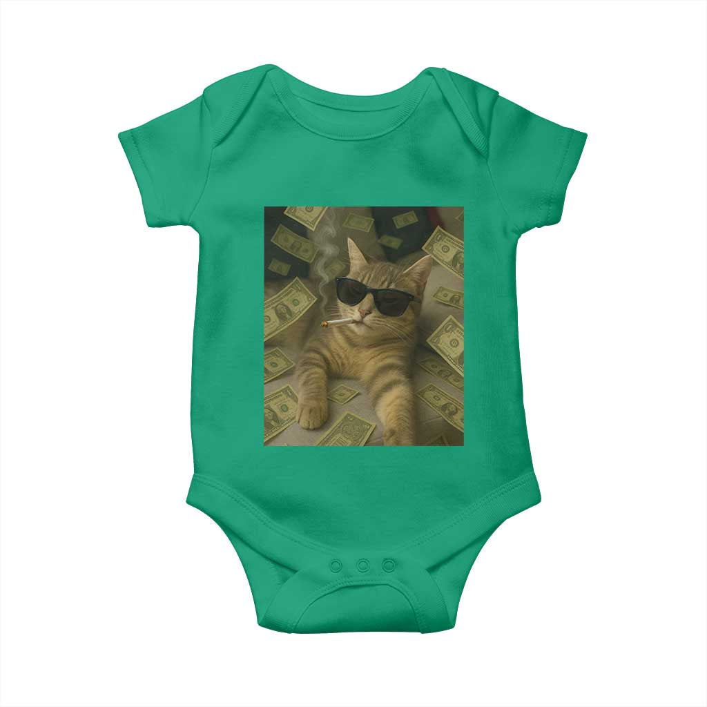 Funny Smoking Cat Selfie Meme Baby Onesie Gen Z Joke - Wonder Print Shop