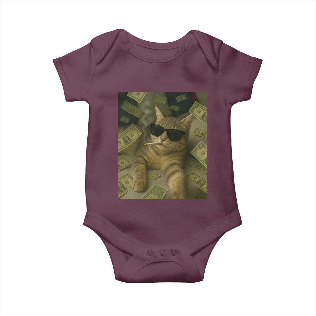 Funny Smoking Cat Selfie Meme Baby Onesie Gen Z Joke - Wonder Print Shop