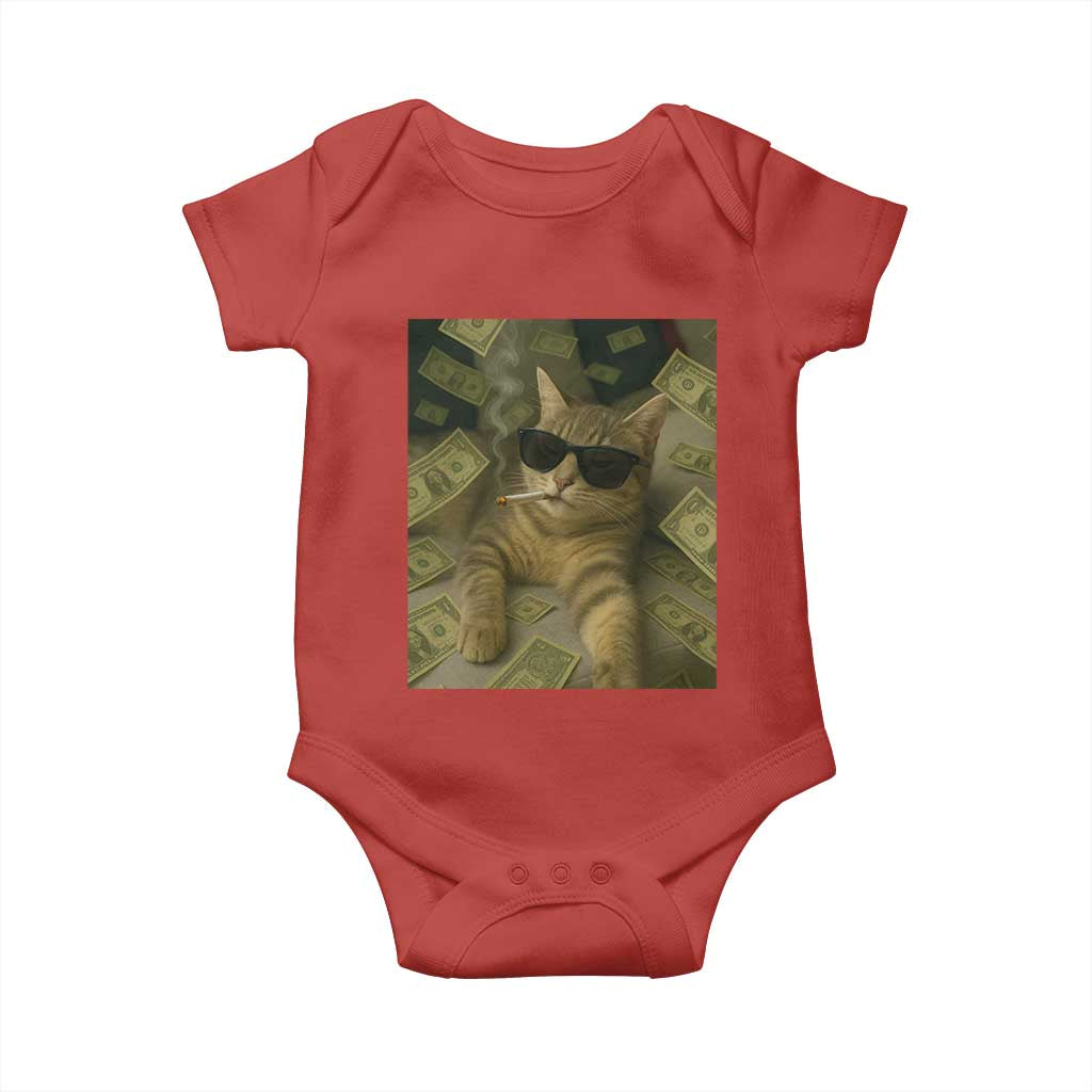 Funny Smoking Cat Selfie Meme Baby Onesie Gen Z Joke - Wonder Print Shop