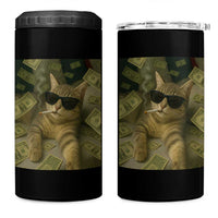 Funny Smoking Cat Selfie Meme 4 in 1 Can Cooler Tumbler Gen Z Joke - Wonder Print Shop