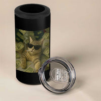 Funny Smoking Cat Selfie Meme 4 in 1 Can Cooler Tumbler Gen Z Joke - Wonder Print Shop