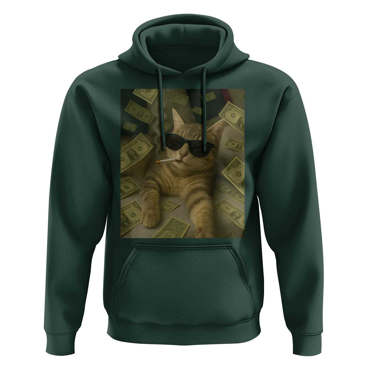 Funny Smoking Cat Selfie Meme Hoodie Gen Z Joke - Wonder Print Shop