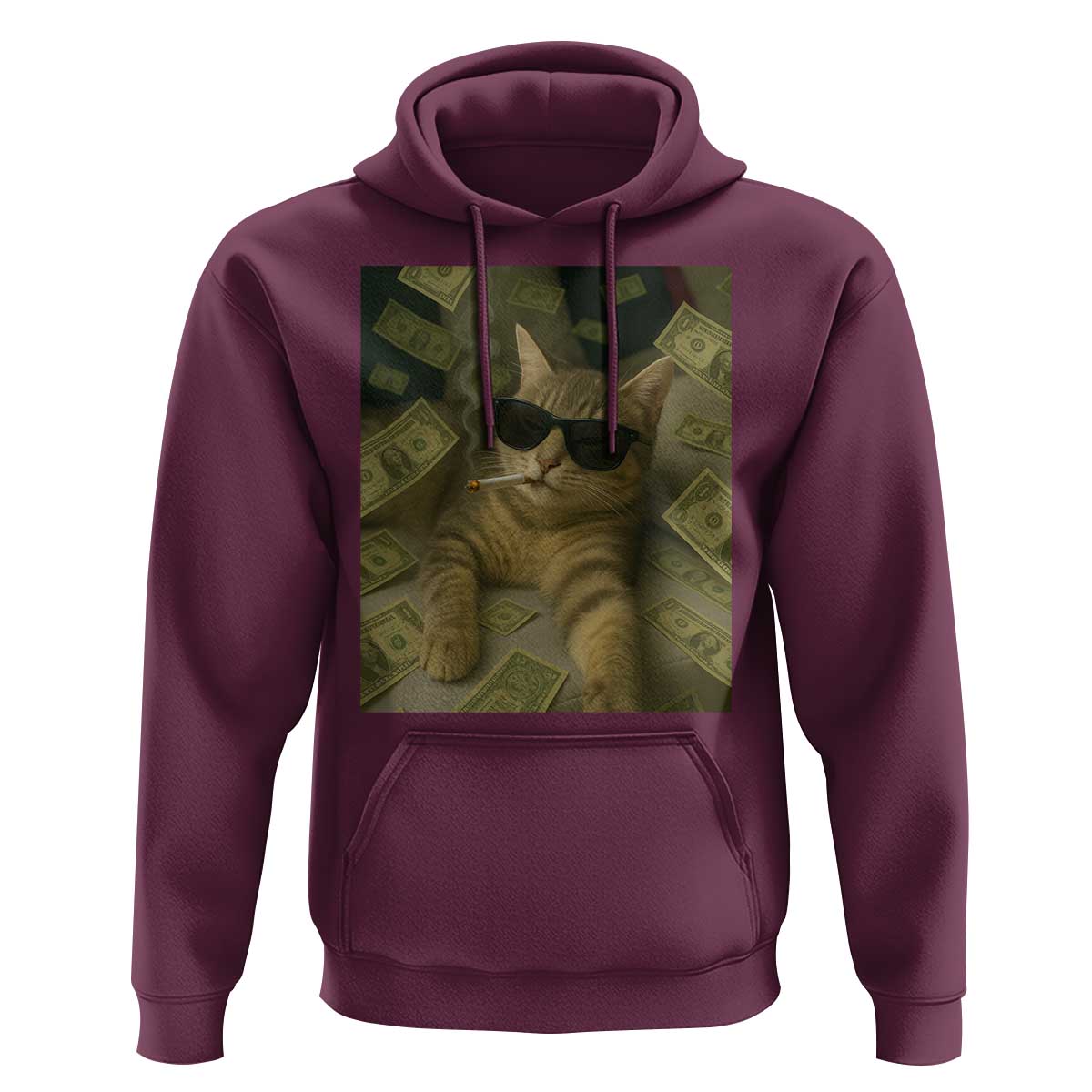 Funny Smoking Cat Selfie Meme Hoodie Gen Z Joke - Wonder Print Shop