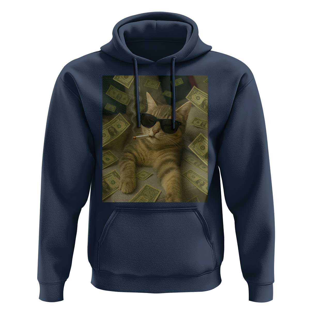 Funny Smoking Cat Selfie Meme Hoodie Gen Z Joke - Wonder Print Shop